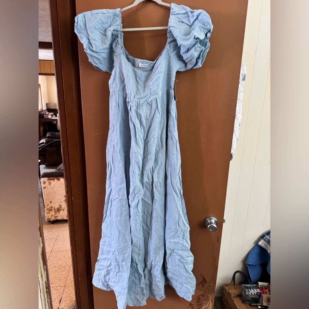 Daphne Linen Maxi Dress size L